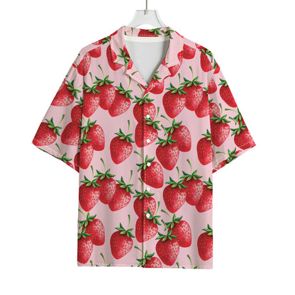 Strawberry Fruit Pattern Print Rayon Hawaiian Shirt