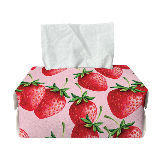 Strawberry Fruit Pattern Print Rectangle Tissue Box Cover