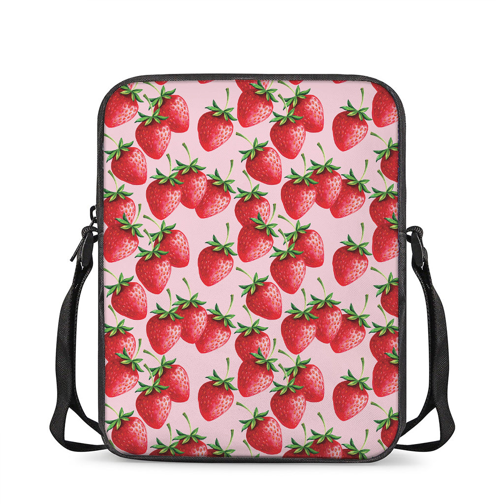 Strawberry Fruit Pattern Print Rectangular Crossbody Bag