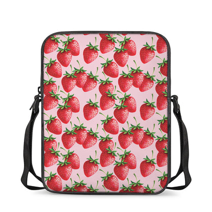 Strawberry Fruit Pattern Print Rectangular Crossbody Bag