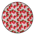 Strawberry Fruit Pattern Print Round Floor Mat
