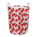 Strawberry Fruit Pattern Print Round Laundry Basket