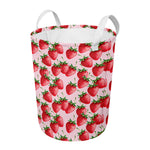 Strawberry Fruit Pattern Print Round Laundry Basket