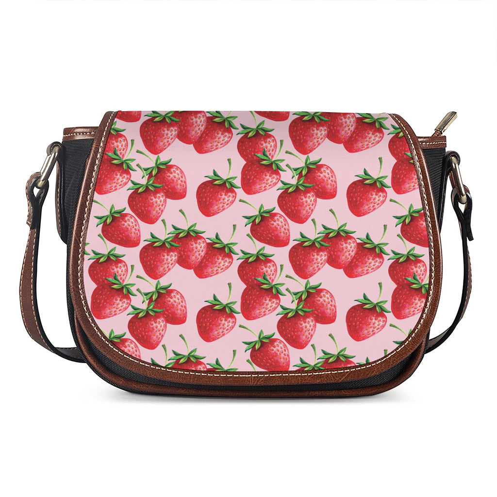 Strawberry Fruit Pattern Print Saddle Bag