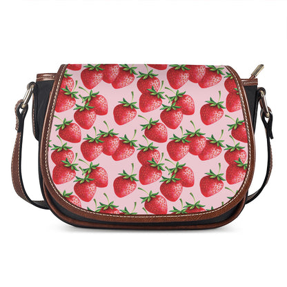 Strawberry Fruit Pattern Print Saddle Bag