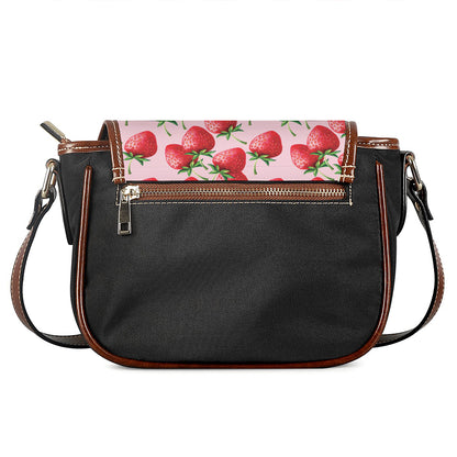 Strawberry Fruit Pattern Print Saddle Bag