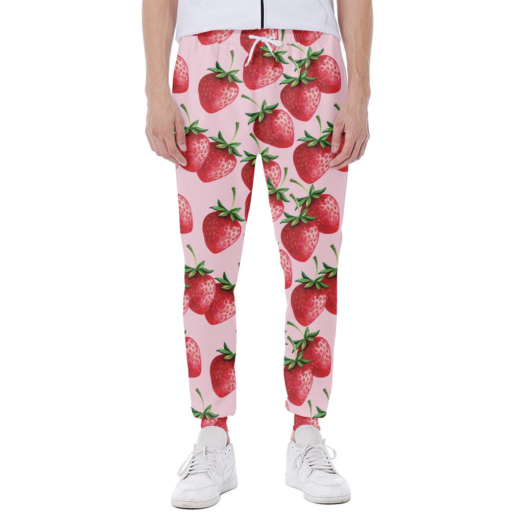 Strawberry Fruit Pattern Print Scuba Joggers