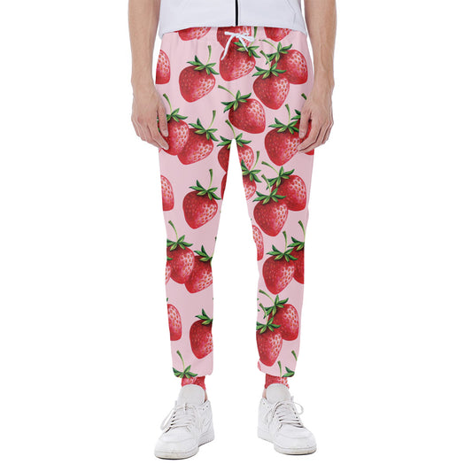 Strawberry Fruit Pattern Print Scuba Joggers
