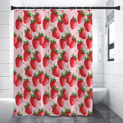 Strawberry Fruit Pattern Print Shower Curtain