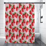 Strawberry Fruit Pattern Print Shower Curtain
