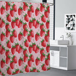 Strawberry Fruit Pattern Print Shower Curtain