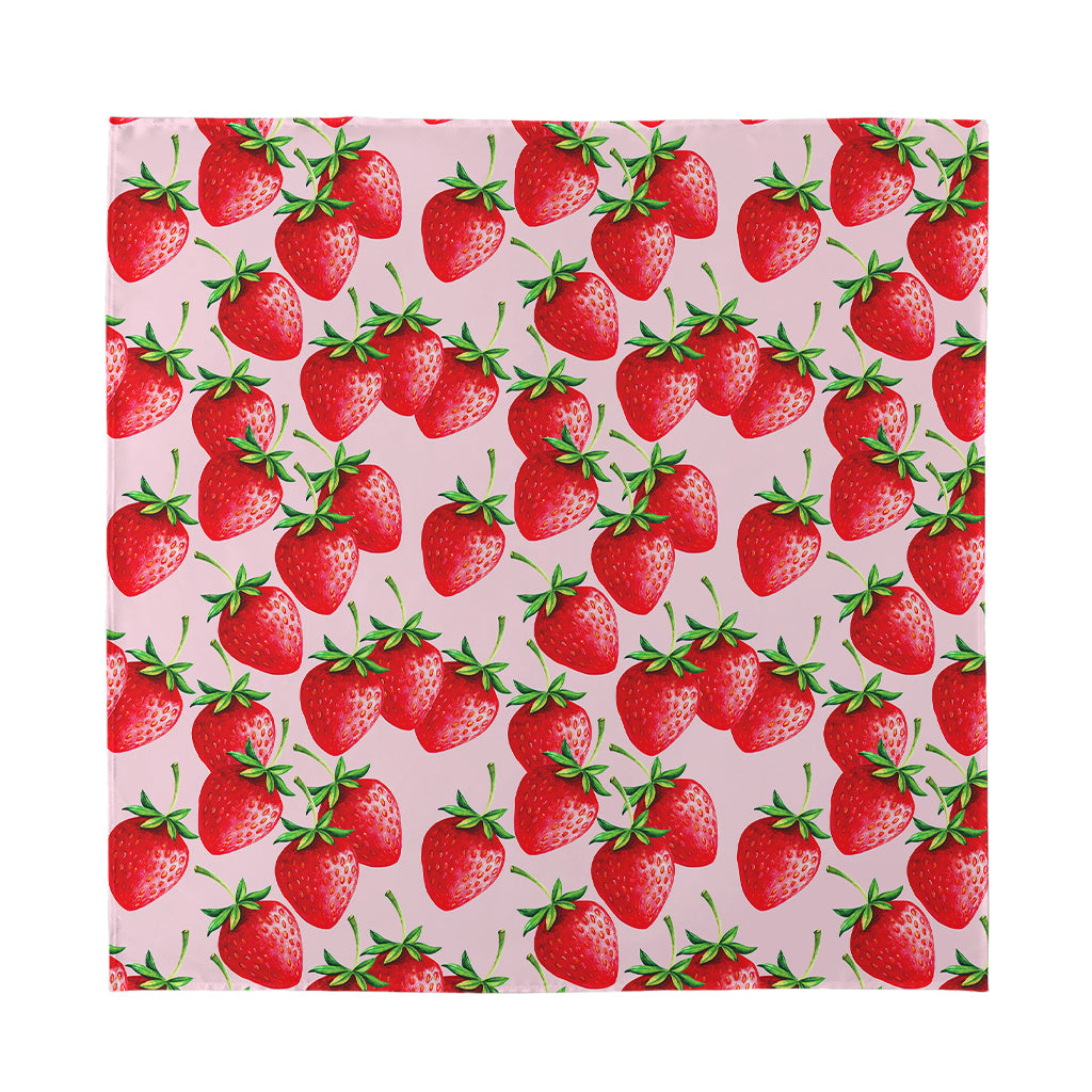 Strawberry Fruit Pattern Print Silk Bandana