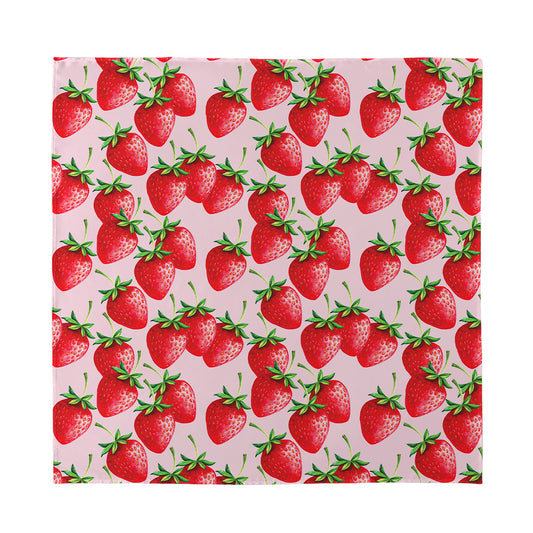 Strawberry Fruit Pattern Print Silk Bandana