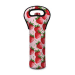 Strawberry Fruit Pattern Print Single Neoprene Wine Tote