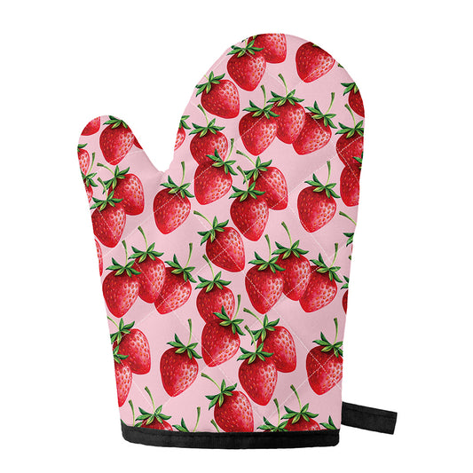 Strawberry Fruit Pattern Print Single Oven Mitt