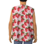 Strawberry Fruit Pattern Print Sleeveless Baseball Jersey
