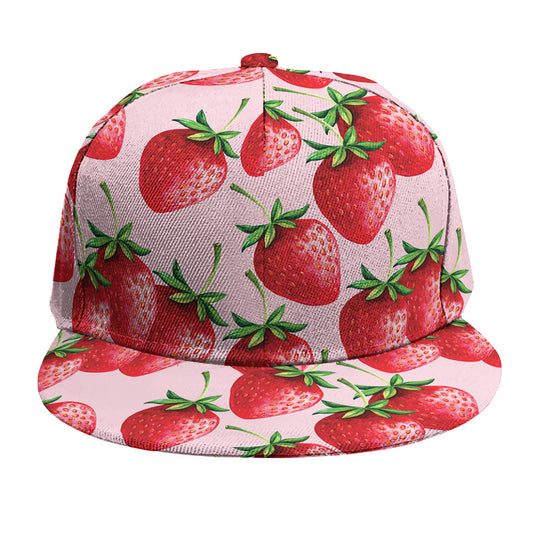Strawberry Fruit Pattern Print Snapback Cap