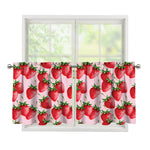 Strawberry Fruit Pattern Print Tier Curtains