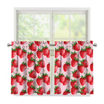 Strawberry Fruit Pattern Print Tier Curtains