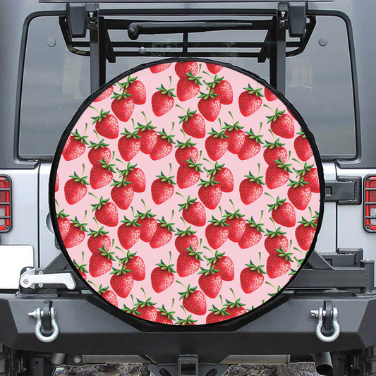 Strawberry Fruit Pattern Print Tire Cover