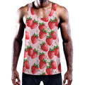Strawberry Fruit Pattern Print Men's Workout Tank Top
