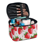 Strawberry Fruit Pattern Print Travel Makeup Bag