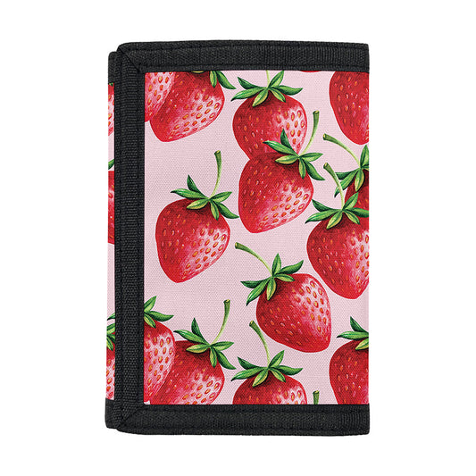 Strawberry Fruit Pattern Print Trifold Wallet