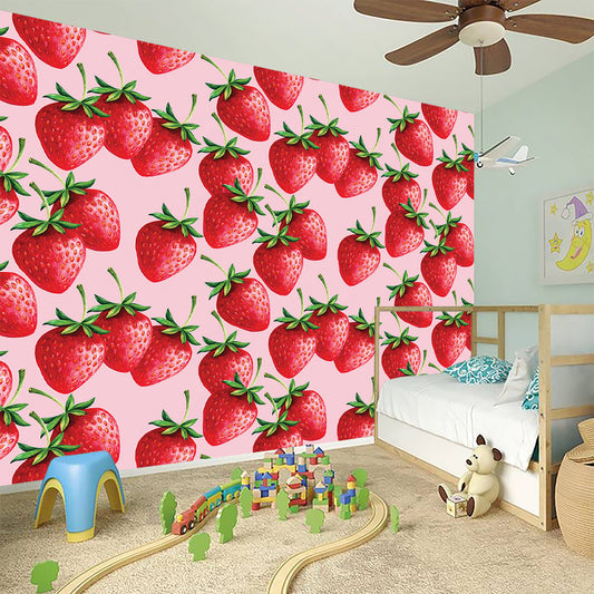 Strawberry Fruit Pattern Print Wall Sticker