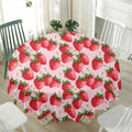 Strawberry Fruit Pattern Print Waterproof Round Tablecloth