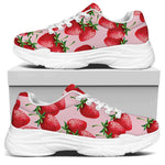 Strawberry Fruit Pattern Print White Chunky Shoes