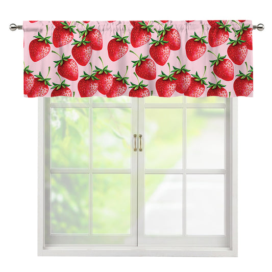 Strawberry Fruit Pattern Print Window Valance