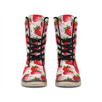 Strawberry Fruit Pattern Print Winter Boots