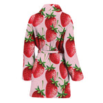 Strawberry Fruit Pattern Print Women's Bathrobe