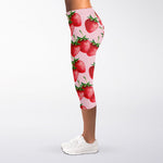 Strawberry Fruit Pattern Print Women's Capri Leggings