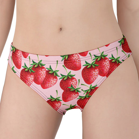 Strawberry Fruit Pattern Print Women's Panties