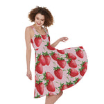 Strawberry Fruit Pattern Print Women's Sleeveless Dress