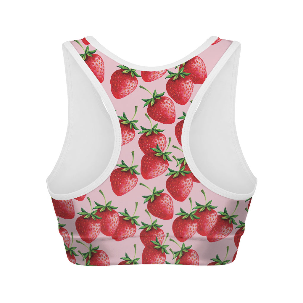 Strawberry Fruit Pattern Print Women's Sports Bra