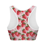 Strawberry Fruit Pattern Print Women's Sports Bra
