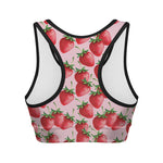 Strawberry Fruit Pattern Print Women's Sports Bra