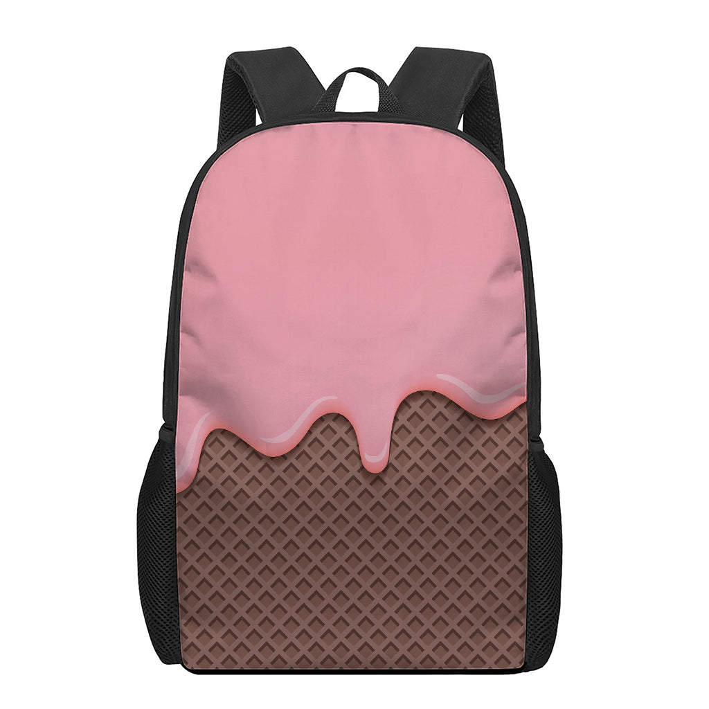 Strawberry Ice Cream Melted Print 17 Inch Backpack