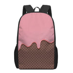Strawberry Ice Cream Melted Print 17 Inch Backpack