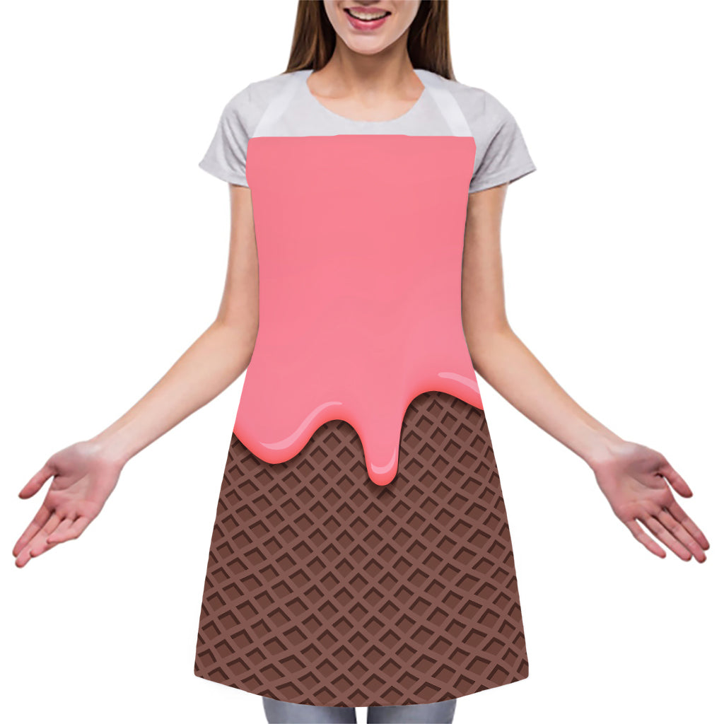 Strawberry Ice Cream Melted Print Adjustable Apron
