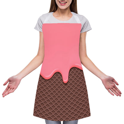 Strawberry Ice Cream Melted Print Adjustable Apron