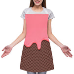 Strawberry Ice Cream Melted Print Adjustable Apron
