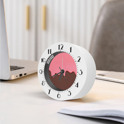Strawberry Ice Cream Melted Print Alarm Clock