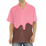 Strawberry Ice Cream Melted Print Aloha Shirt