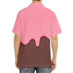 Strawberry Ice Cream Melted Print Aloha Shirt