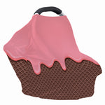 Strawberry Ice Cream Melted Print Baby Seat Cover