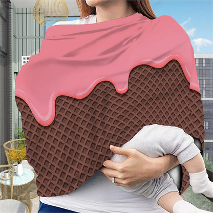 Strawberry Ice Cream Melted Print Baby Seat Cover