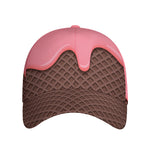 Strawberry Ice Cream Melted Print Baseball Cap